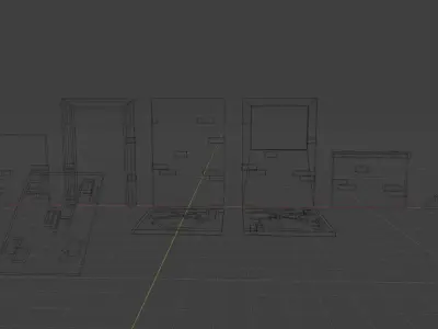 Modular Building Parts Set 1 Low-poly 3D model