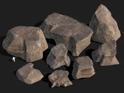 Mountain Rocks - 3D Models PBR Pack 01 Low-poly 3D model