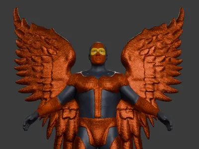 Celestial Vanguard Armored Superhero Character  Low-poly 3D model