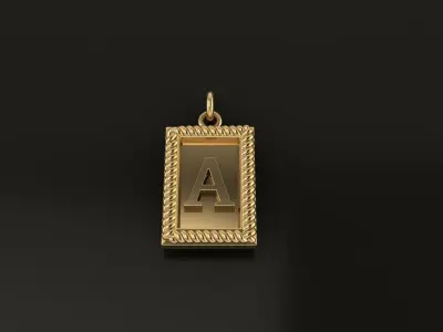 Antique Vintage Style Box Rectangle Letter Frame Pendant STYLE 7 3D print model