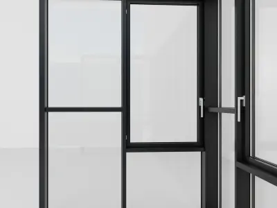 Panoramic glazing Stained glass 101 Low-poly 3D model