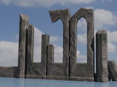 Ancient stone ruins Low-poly 3D model