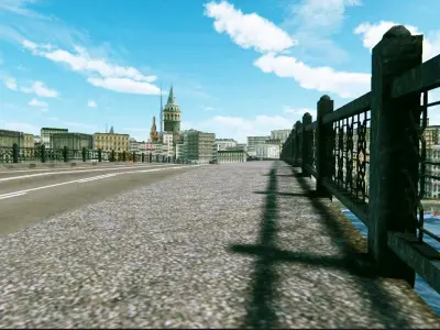 Istanbul Galata Bridge 90s 3D Model Low-poly 3D model