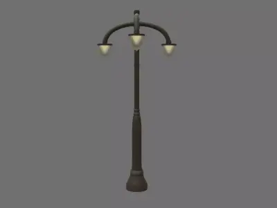 Street Lamp Low-poly 3D model 21
