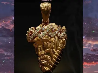 Jesus diamond  Hip Hop  pendant-3 3D print model