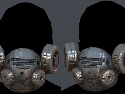 Gas mask helmet 3d model scifi Low-poly  Low-poly 3D model 502