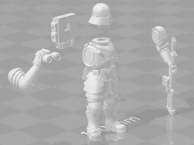 Feudal guard Heavy Weapons teams 3D print model