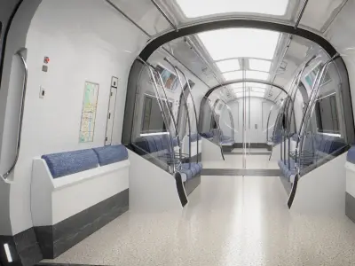 Sci Fi Subway Low-poly 3D model