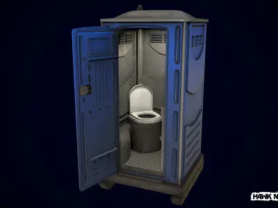 Portable Toilet Low-poly 3D model