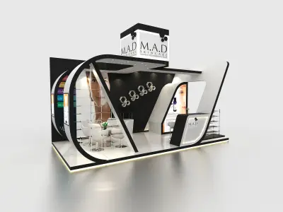 Exhibition booth design ready to use Low-poly 3D model