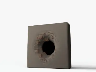 Wall escape hole Low-poly 3D model