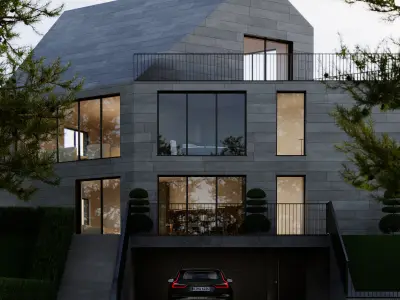 Modern villa - NIGHT VIEW 3D model