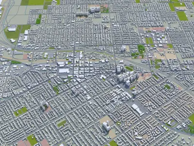 San Bernardino California USA 40km Low-poly 3D model