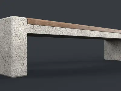 Modern Outdoor Bench 74 PBR Game Ready Low-poly 3D model