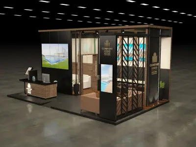 real estate VIP exhibition stand 8x5m 3D model