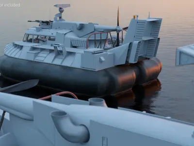  Retro Military Hover Vehicle with Armored Gray 