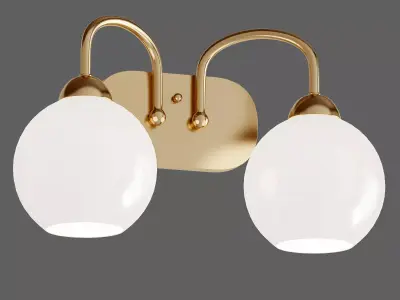Carisa Collection 2 Light  Vintage Gold Bath Light 3D model