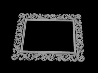 mirror gold ornate frame 3D model