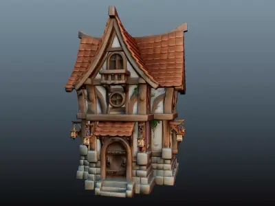 Mediaval Fantasy Stone House EM-15 3D model