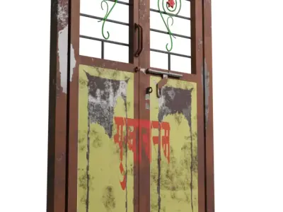 Metal Door Free low-poly 3D model