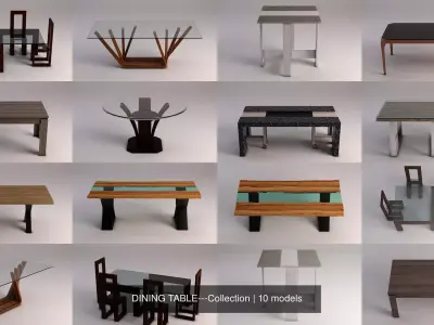 DINING TABLE---Collection x10 3D Model Pack