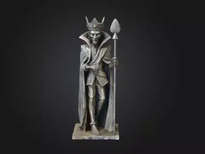 Stone Monarch of Spades Low-poly 3D model
