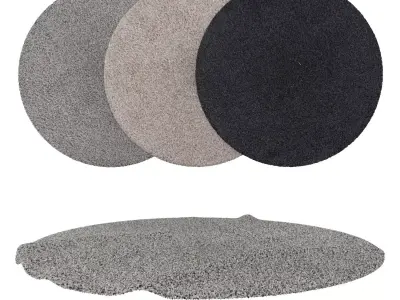 Round Rug Set 188 3D model