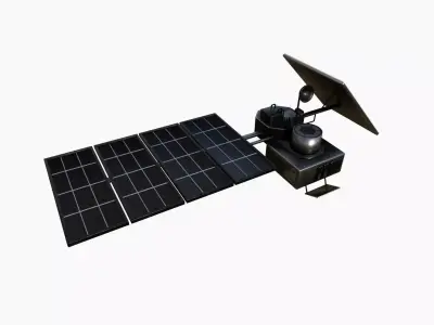 Satellite J06 Steel Black - SciFi Space Design Low-poly 3D model