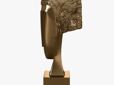 Bronze Statue  Woman Head  Amedeo Modigliani 3d model 3D model