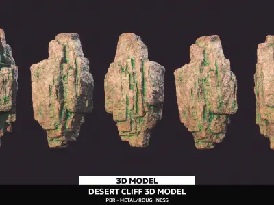 3D Cliff Rock Model - PBR Optimized 3D model
