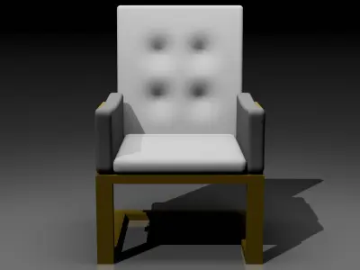 White armchair Free 3D model