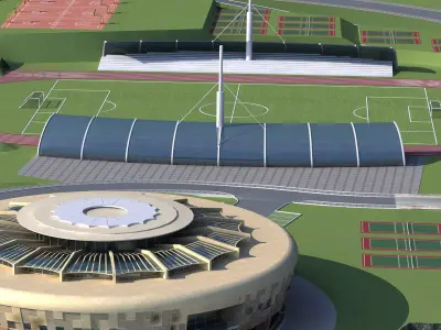 the modern exterior sports venues 3D model