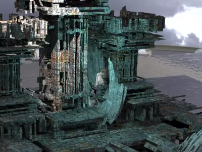 Sci fi Light gravity training arena wall 3 3D model