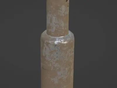 Street Clock with Scratched Paint Low-poly 3D model