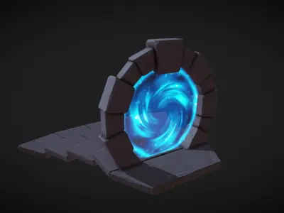 Stylized Magic portal Low-poly 3D model