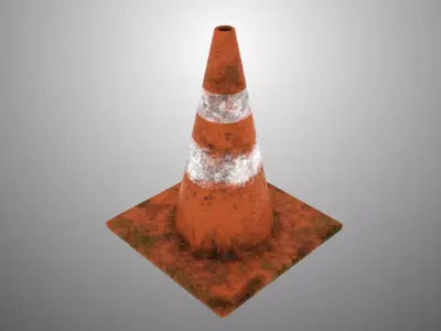 Dirty Traffic Cone 3D model