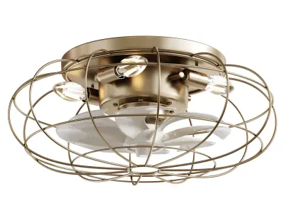 Vintage Iron Remote Control Ceiling Fan light 3D model
