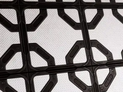 Sci-Fi Diamond Plate Armor Panel PBR SEAMLESS Texture