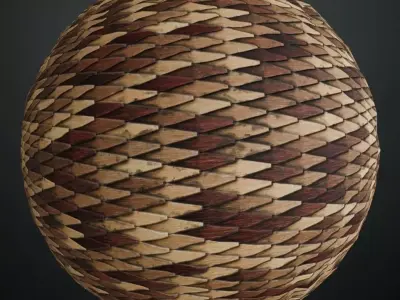 Antique High-Gloss Parquet Floor PBR Seamless Texture get