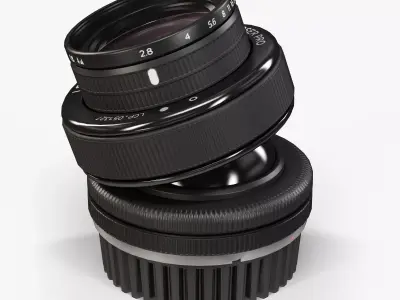 Lensbaby Composer Pro Edge 80 Optic lens Low-poly 3D model