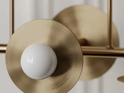 Nodes 8 Light Linear Suspension by Kelly Wearstler 3D model