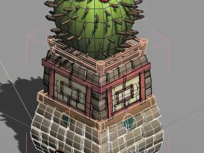 Cartoon World - Gate Light 03 3D model