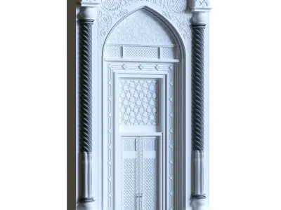 islamic arabic door and windows element set 583 3D model