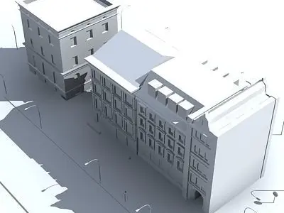 Low poly city block 17 Low-poly 3D model