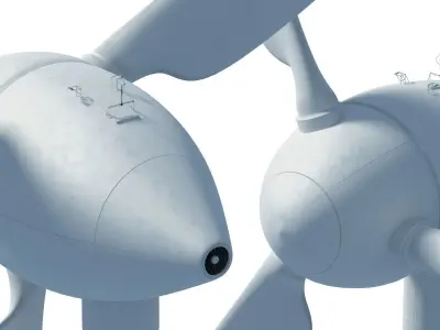 Wind Turbine Animated Riged Model Low-poly 3D model