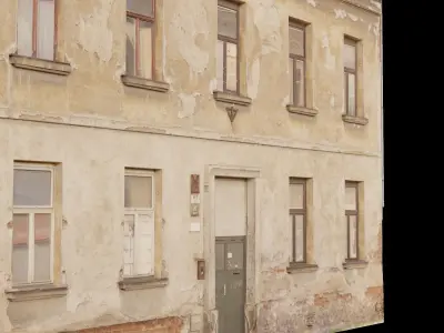 Derelict wall-3 Low-poly 3D model