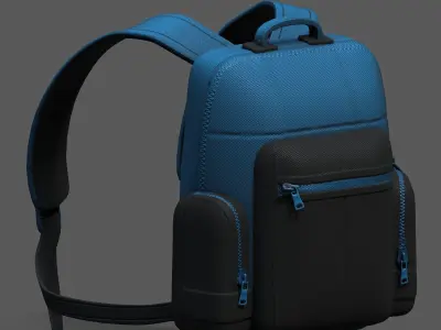 Backpack bag baggage Color 3d low poly Low-poly  3D model purchase
