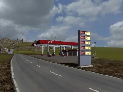 Country landscape Low-poly 3D model