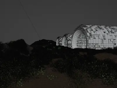 3D realistic scifi landscape scene model  3D model