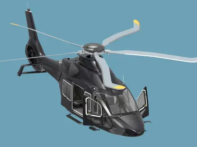  Medium Private Helicopter Rigged for Cinema 4D 